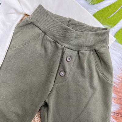 Conj. Casaco Friend Bear e Calça de Moletom - Off White e Verde